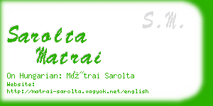 sarolta matrai business card